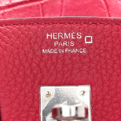 Hermes Togo Matte Alligator Birkin Touch 25 Framboise 6 of 11