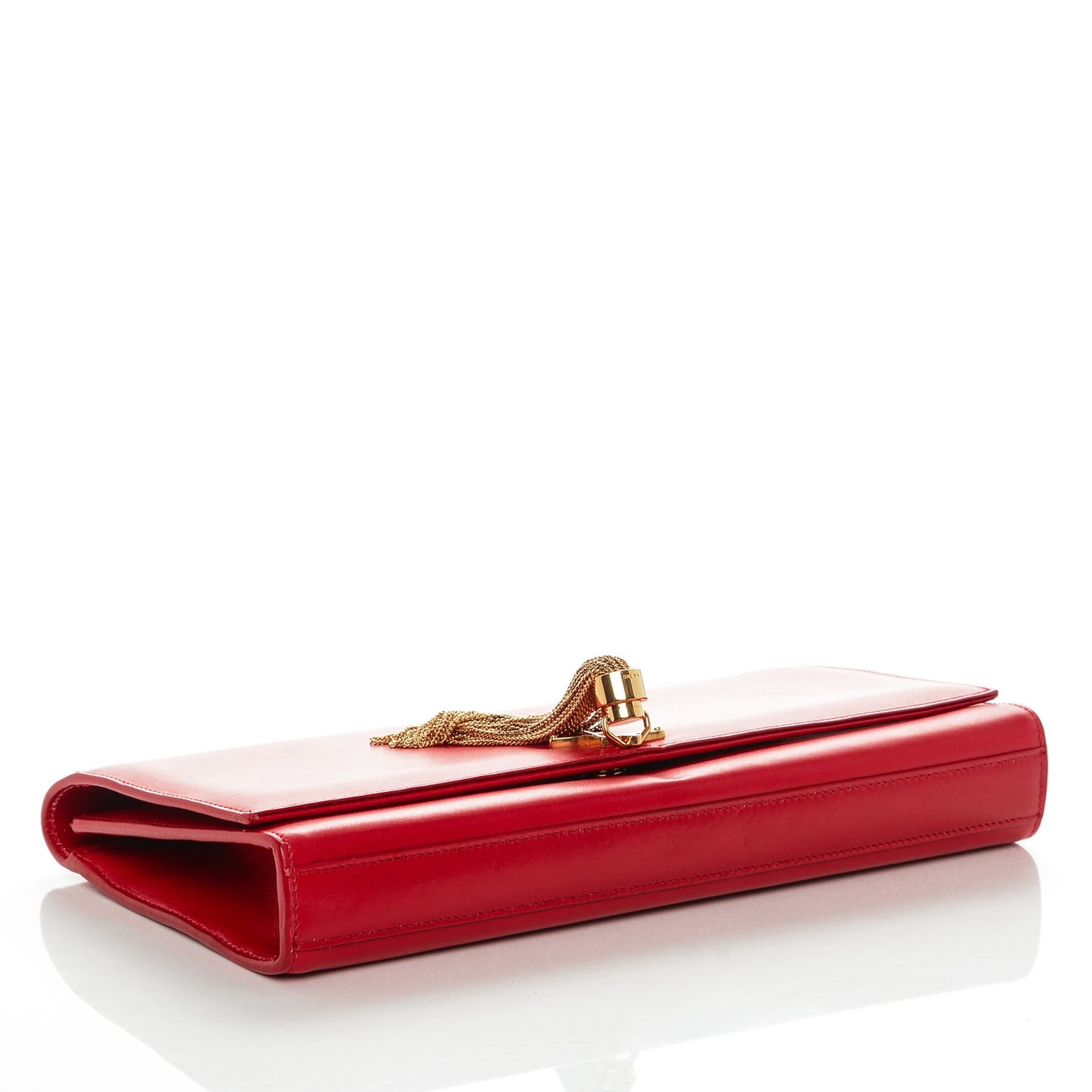 Calfskin Cassandre Tassel Clutch Red