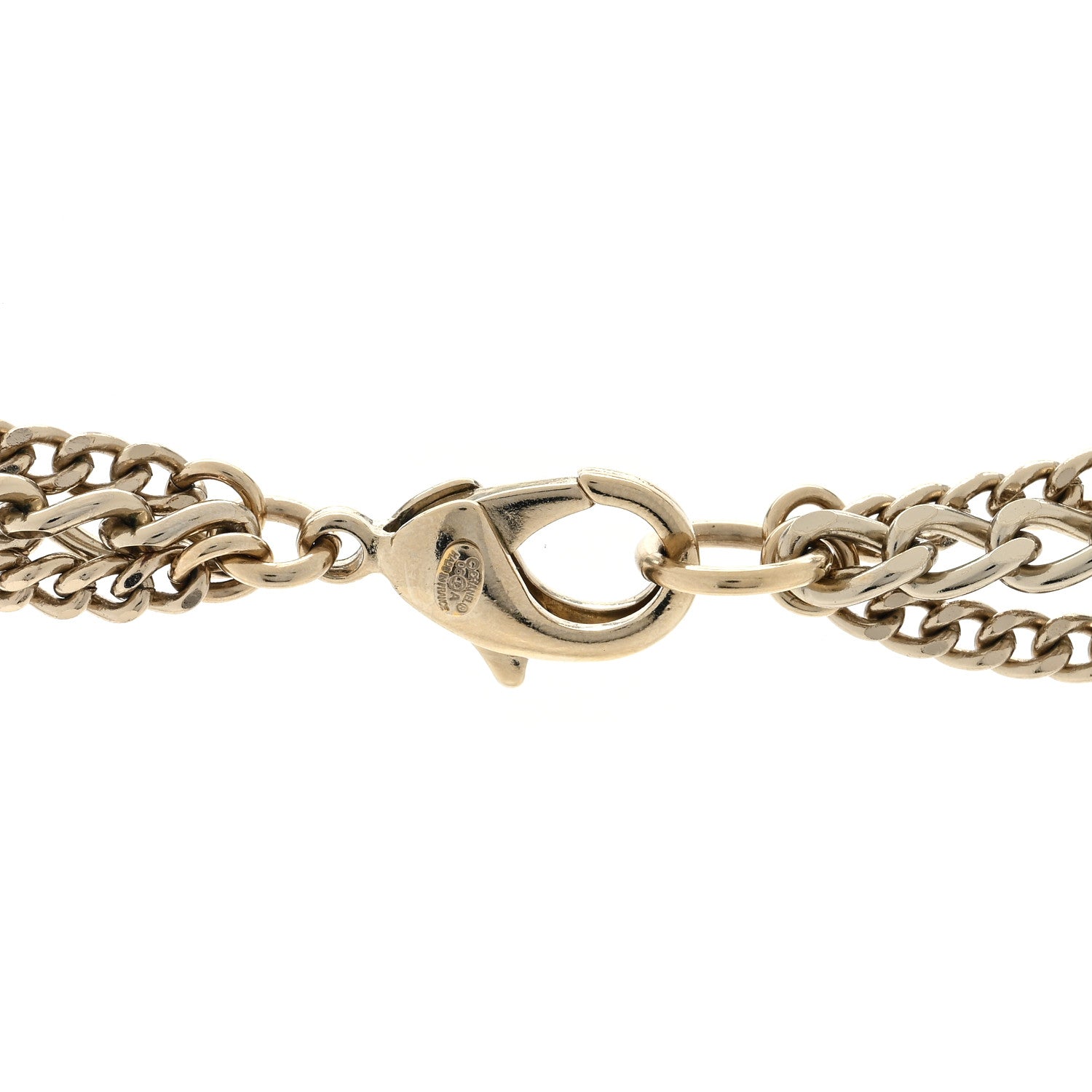Chanel Pearl Crystal CC Heart Multi Strand Necklace Gold 4 of 5