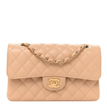 Chanel Caviar Quilted Small Double Flap Dark Beige 1 of 10