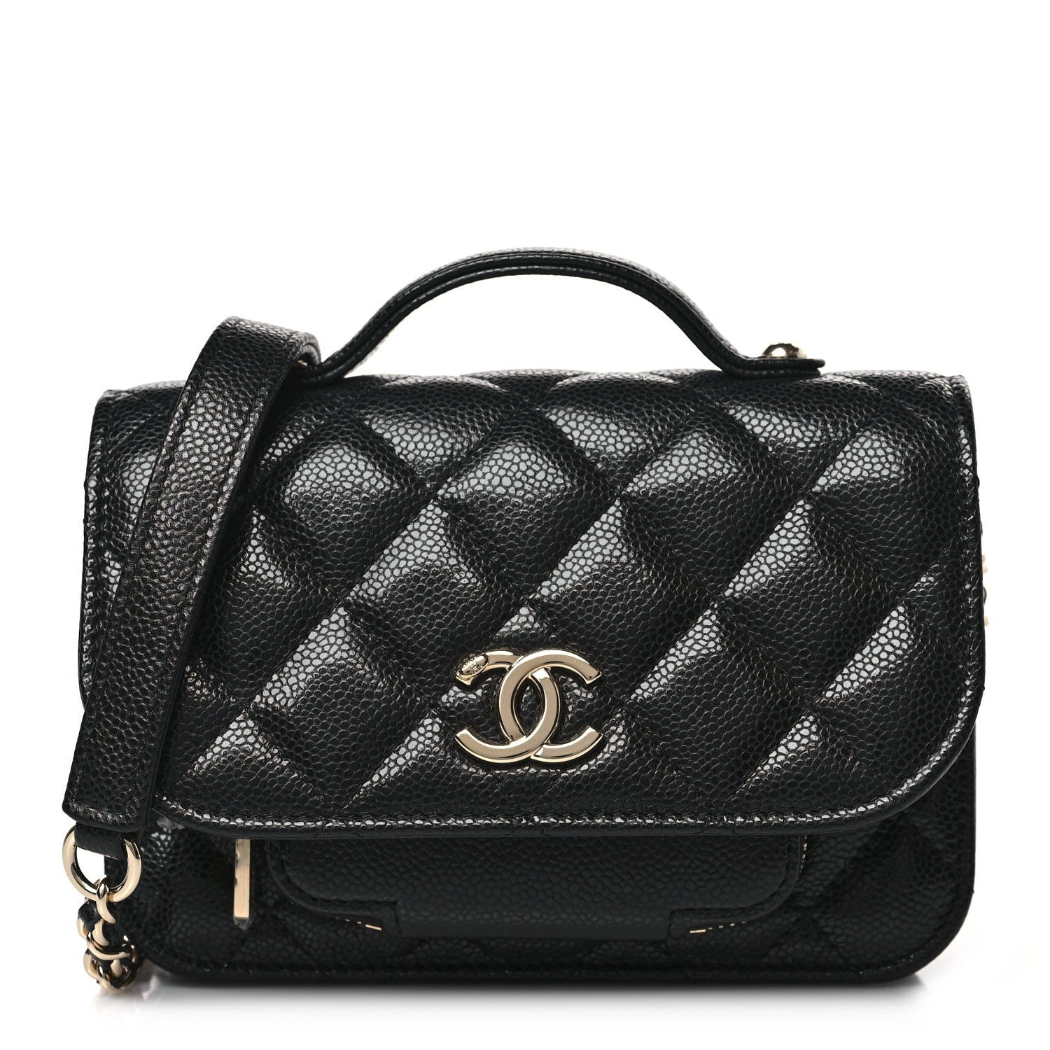 Chanel Caviar Quilted Business Affinity Clutch With Chain Black 1 of 11