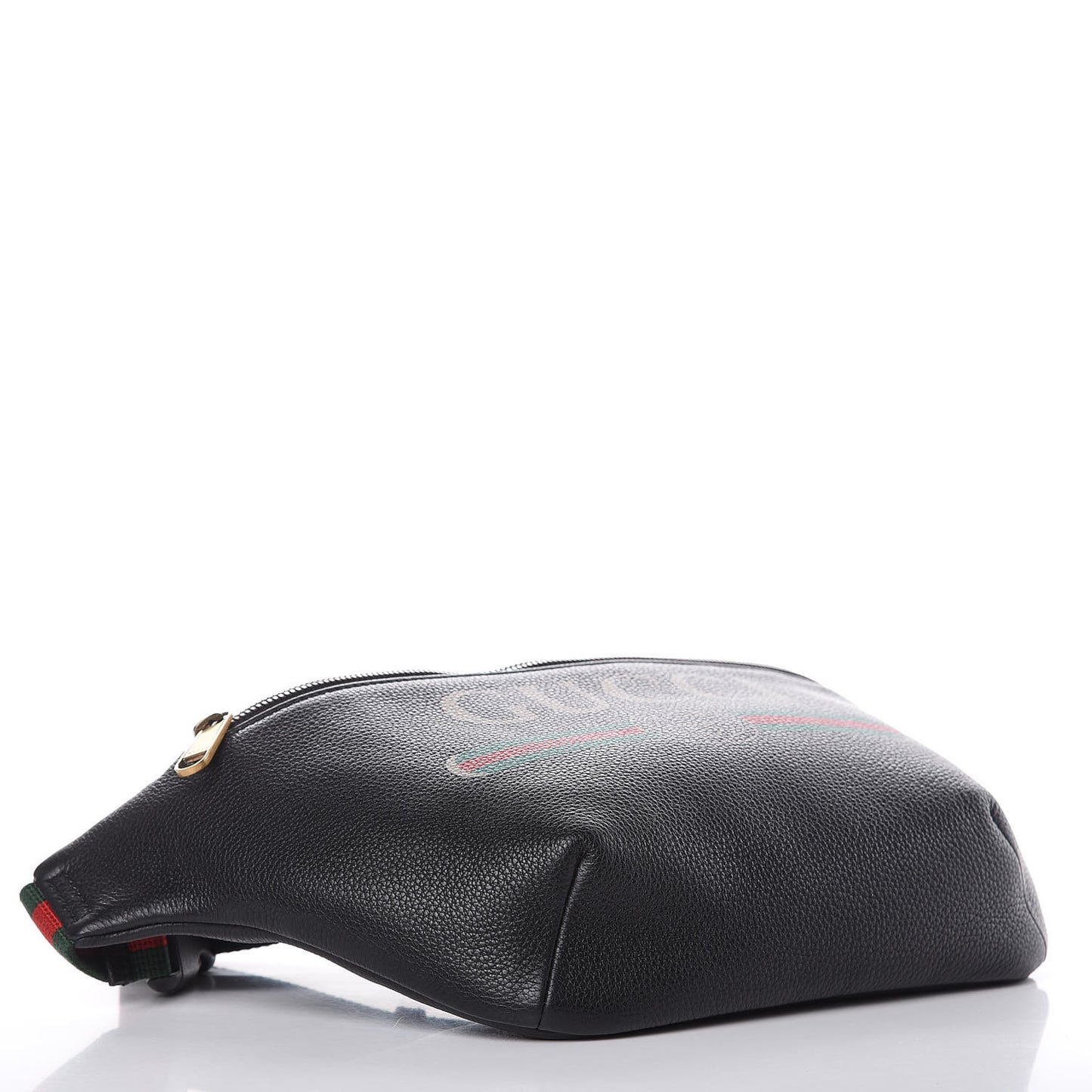 Grained Calfskin Logo Belt Bag Black
