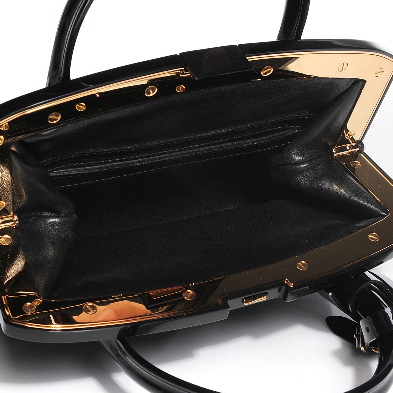 Louis Vuitton Patent Fascination Lockit BB Frame Black 5 of 7
