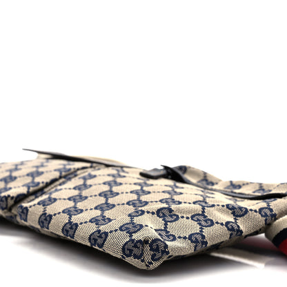 Gucci GG Monogram Web Double Pocket Belt Bag Navy 8 of 8