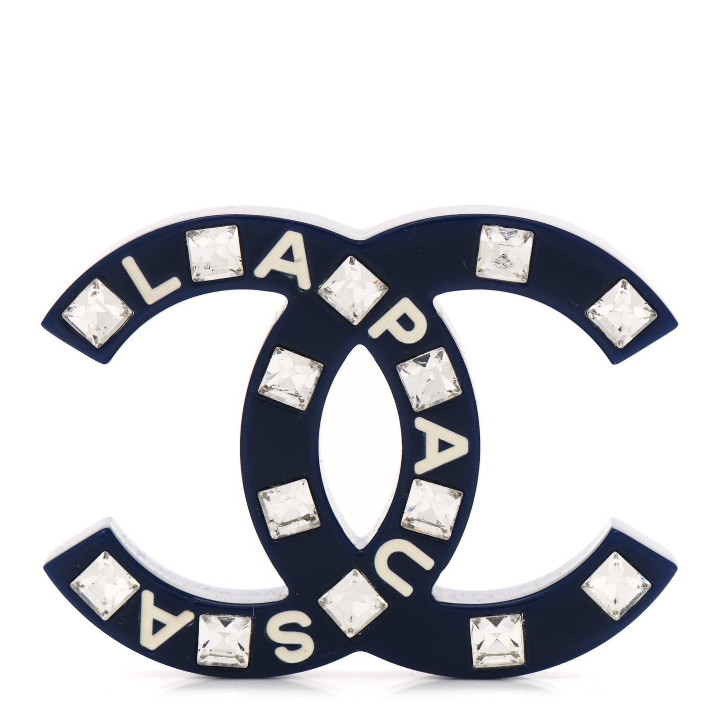 Resin Crystal La Pausa CC Brooch Blue