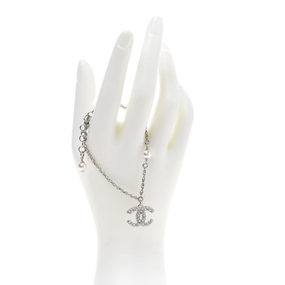 Chanel Pearl Crystal CC Bracelet Silver 2 of 6
