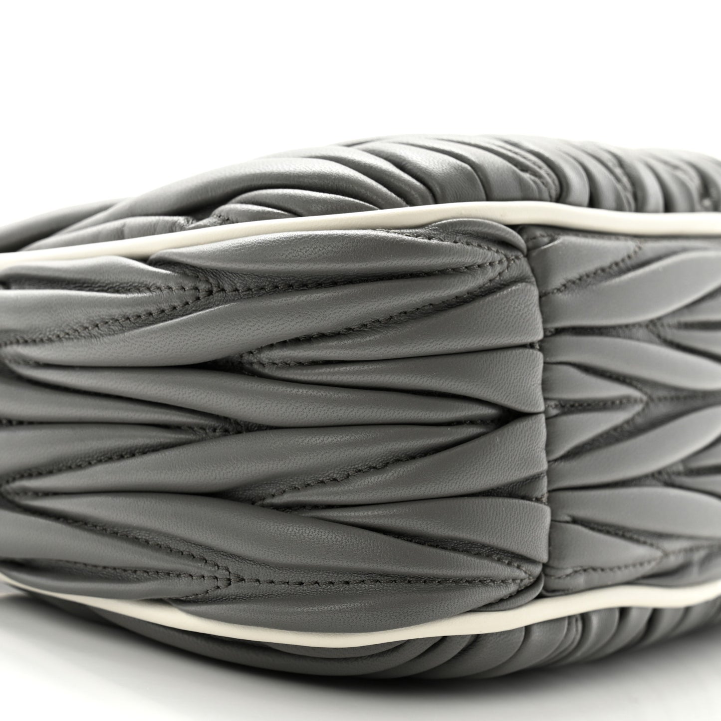 Nappa Matelasse Small Wander Hobo Marble Gray White