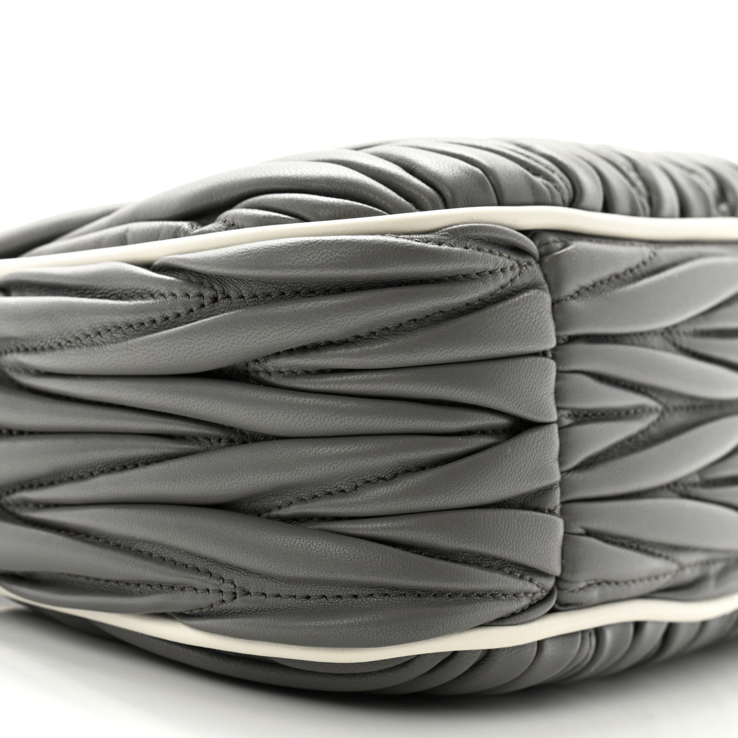 Miu Miu Nappa Matelasse Small Wander Hobo Marble Gray White 8 of 9