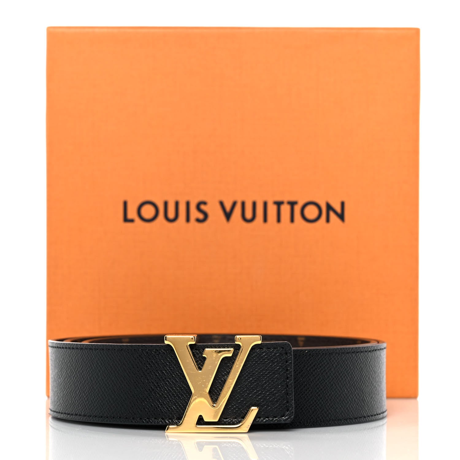 Louis Vuitton Calfskin Monogram 30mm LV Initiales Reversible Belt 85 34 Black 5 of 5