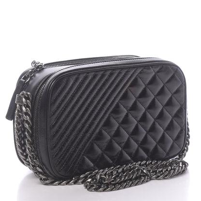 Chanel Glazed Calfskin Small Coco Boy Camera Case Black 3 of 12