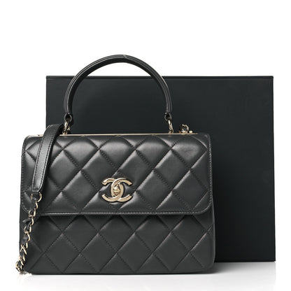 Chanel Lambskin Quilted Small Trendy CC Dual Handle Flap Bag Dark Grey 11 of 11
