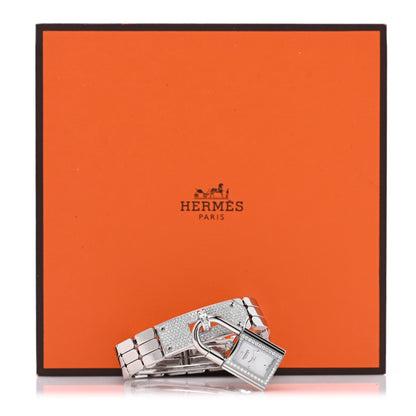 Hermes Stainless Steel Diamond Pave 16mm Kelly Quartz Watch 5 of 6