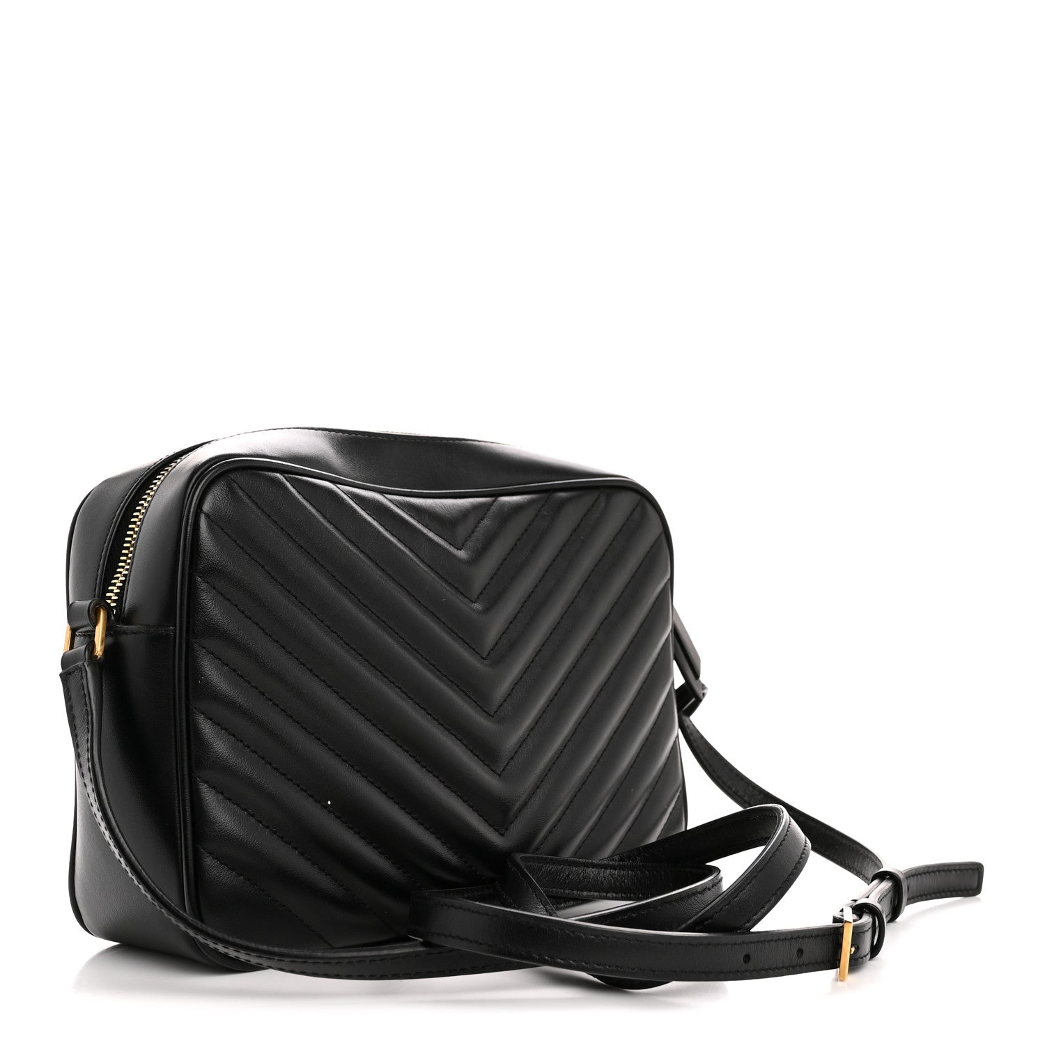 Saint Laurent Calfskin Matelasse Monogram Lou Camera Bag Black 3 of 12