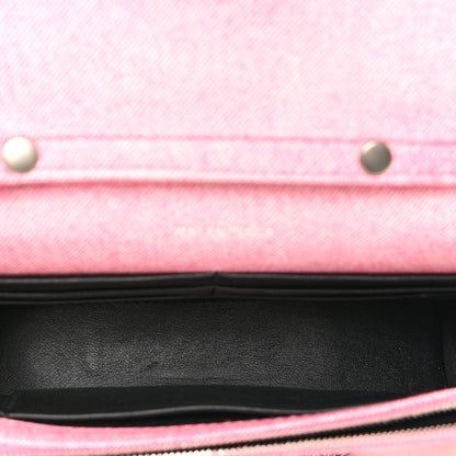Balenciaga Nappa Denim Printed Hourglass Chain Bag Denim Pink 5 of 8