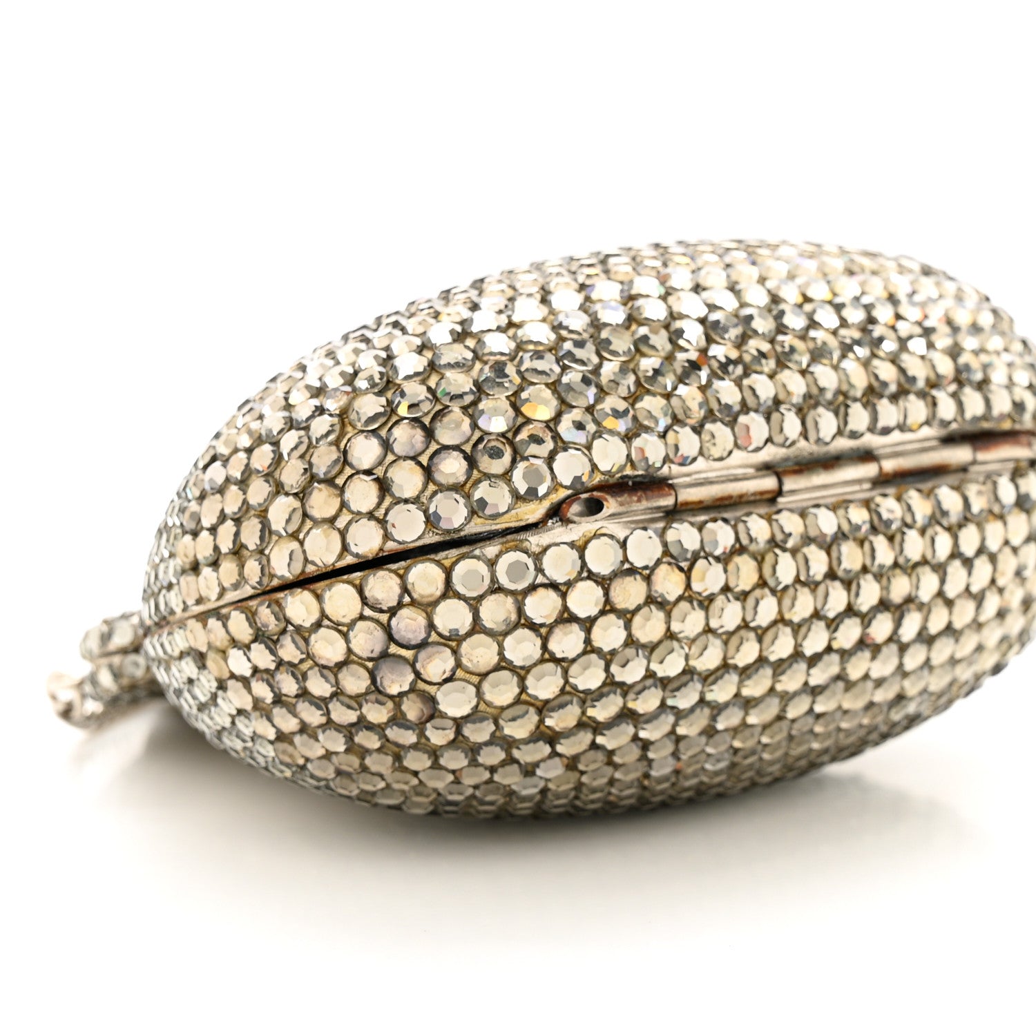 Judith Leiber Swarovski Crystal Chatelaine Minaudiere Silver 8 of 15