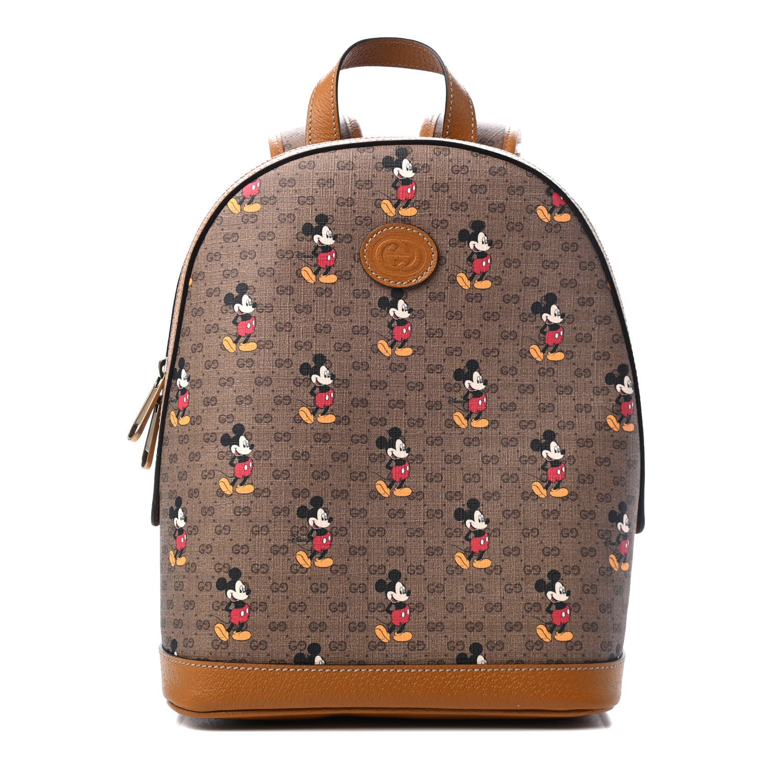Gucci X DISNEY Mini Vintage GG Supreme Monogram Mickey Mouse Small Dome Backpack Beige Vintage Sun Oil 1 of 4