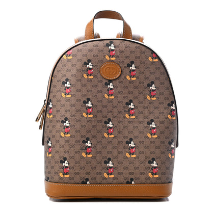Gucci X DISNEY Mini Vintage GG Supreme Monogram Mickey Mouse Small Dome Backpack Beige Vintage Sun Oil 1 of 4