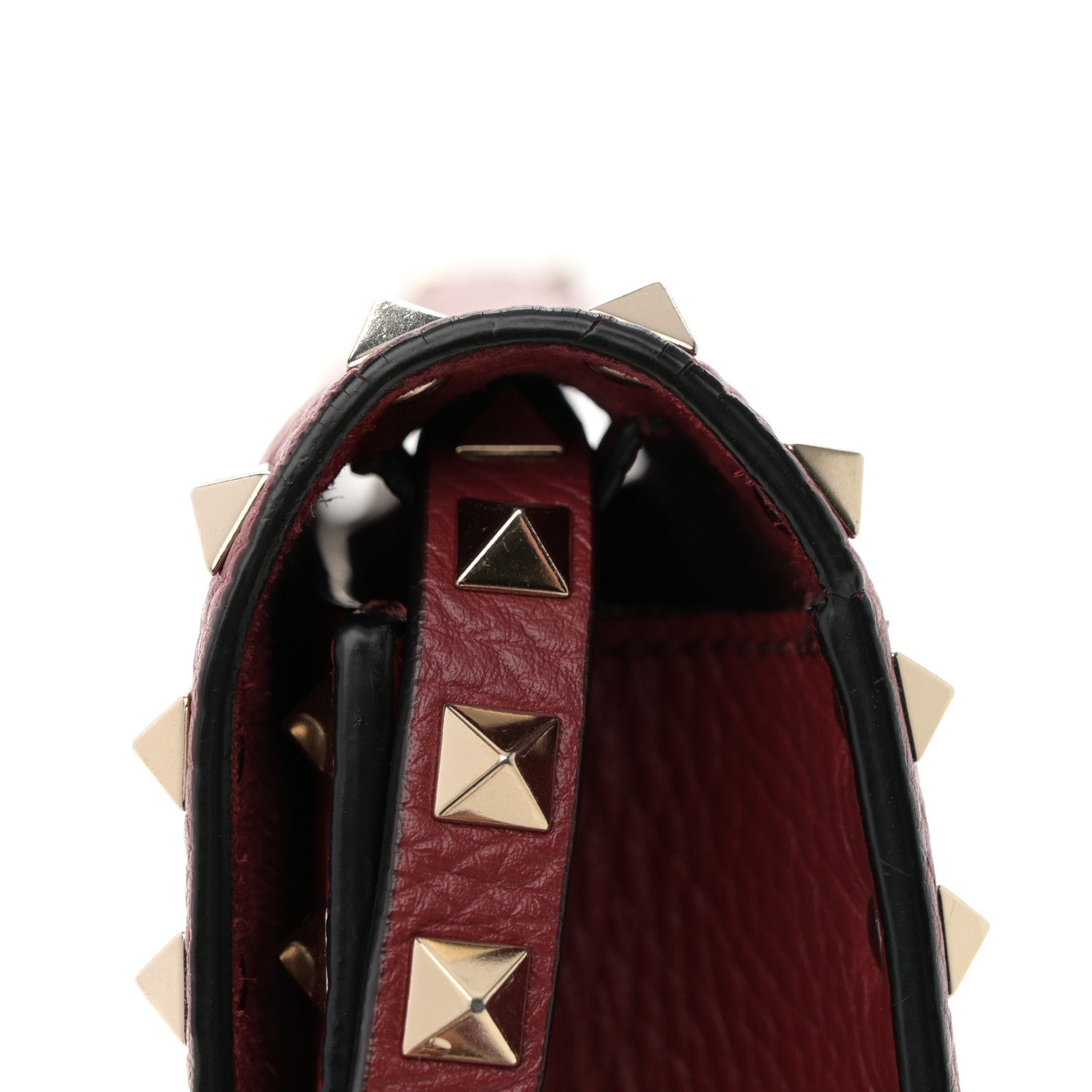 Valentino Garavani Pebbled Calfskin Medium Rockstud Flip Lock Crossbody Bag Rubin 10 of 10