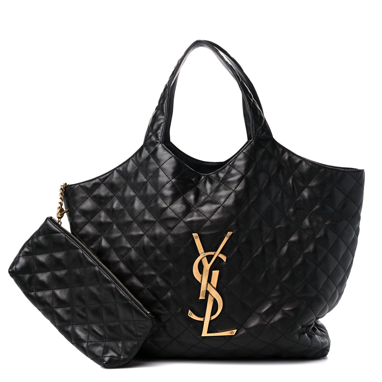 Saint Laurent Lambskin Quilted Maxi Icare Shopping Tote Black 1 of 10