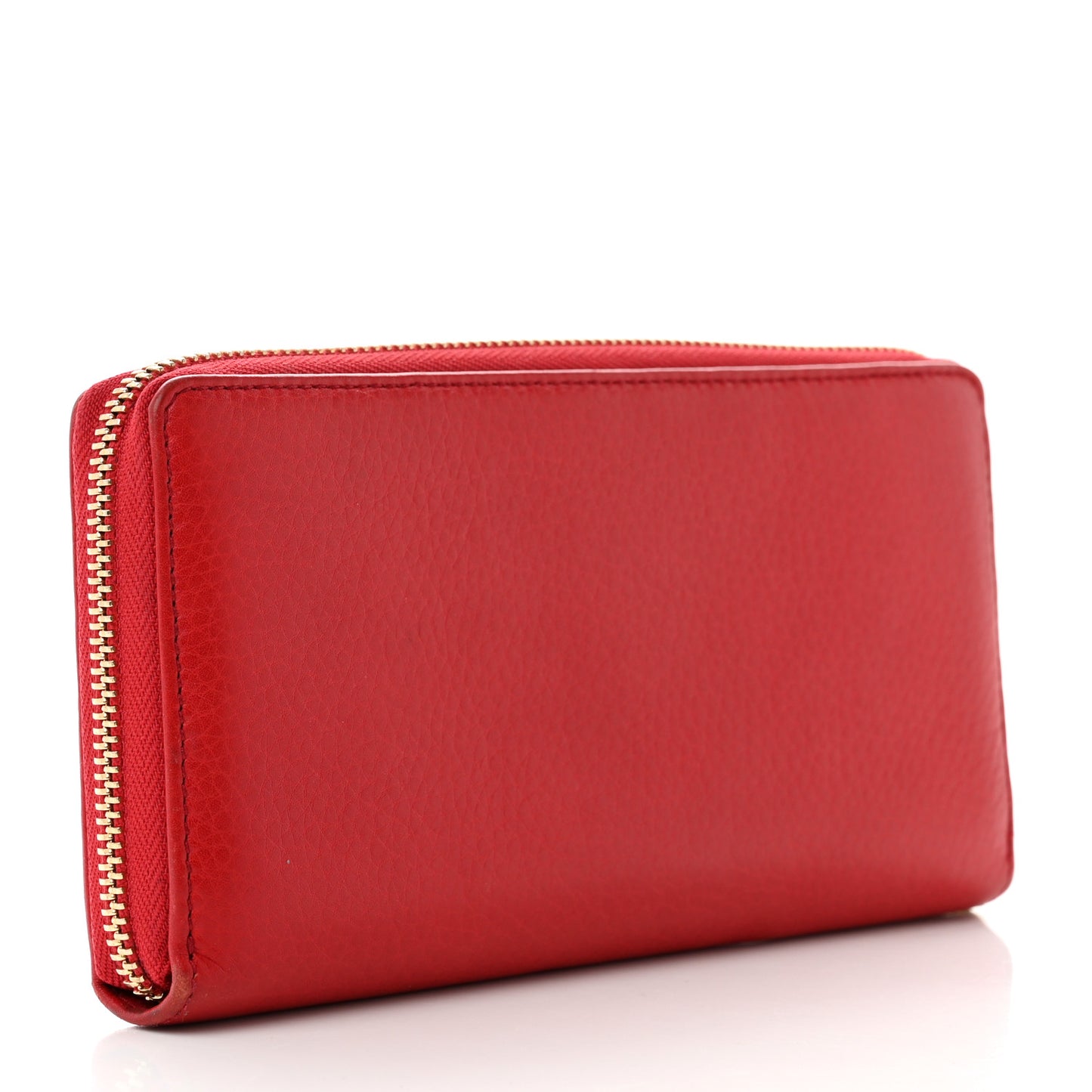 Pebbled Calfskin Soho Zip Around Wallet Red