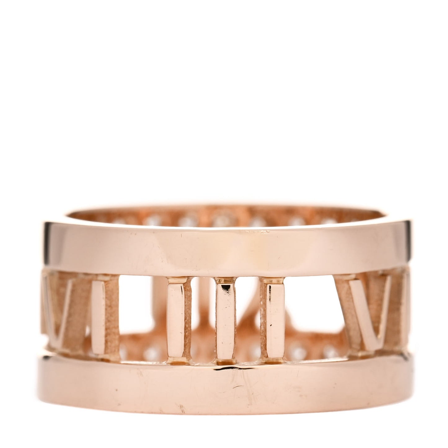 18K Rose Gold Diamond Wide Atlas Open Ring 48 4.5