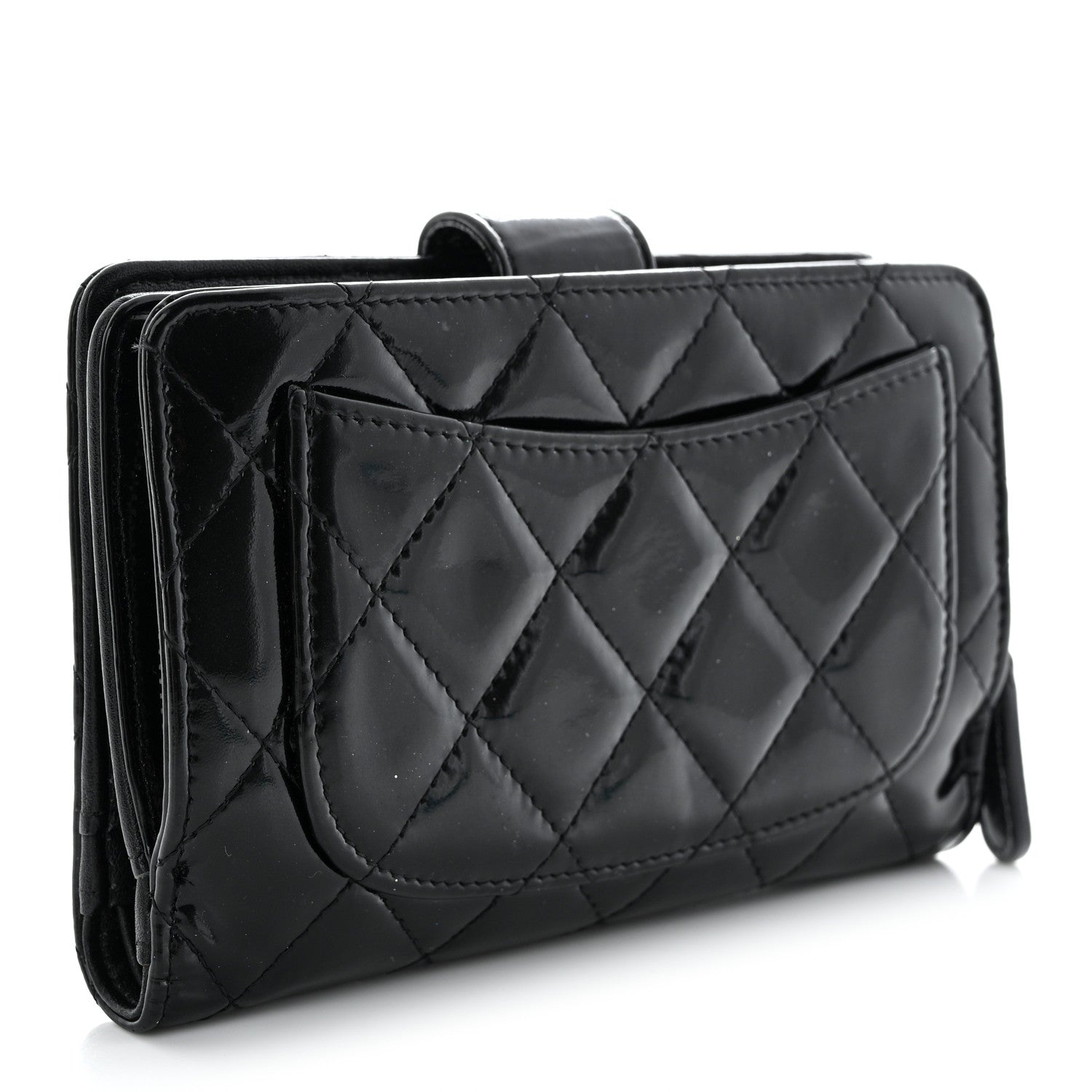 Chanel Patent CC French Wallet Black 3 of 10