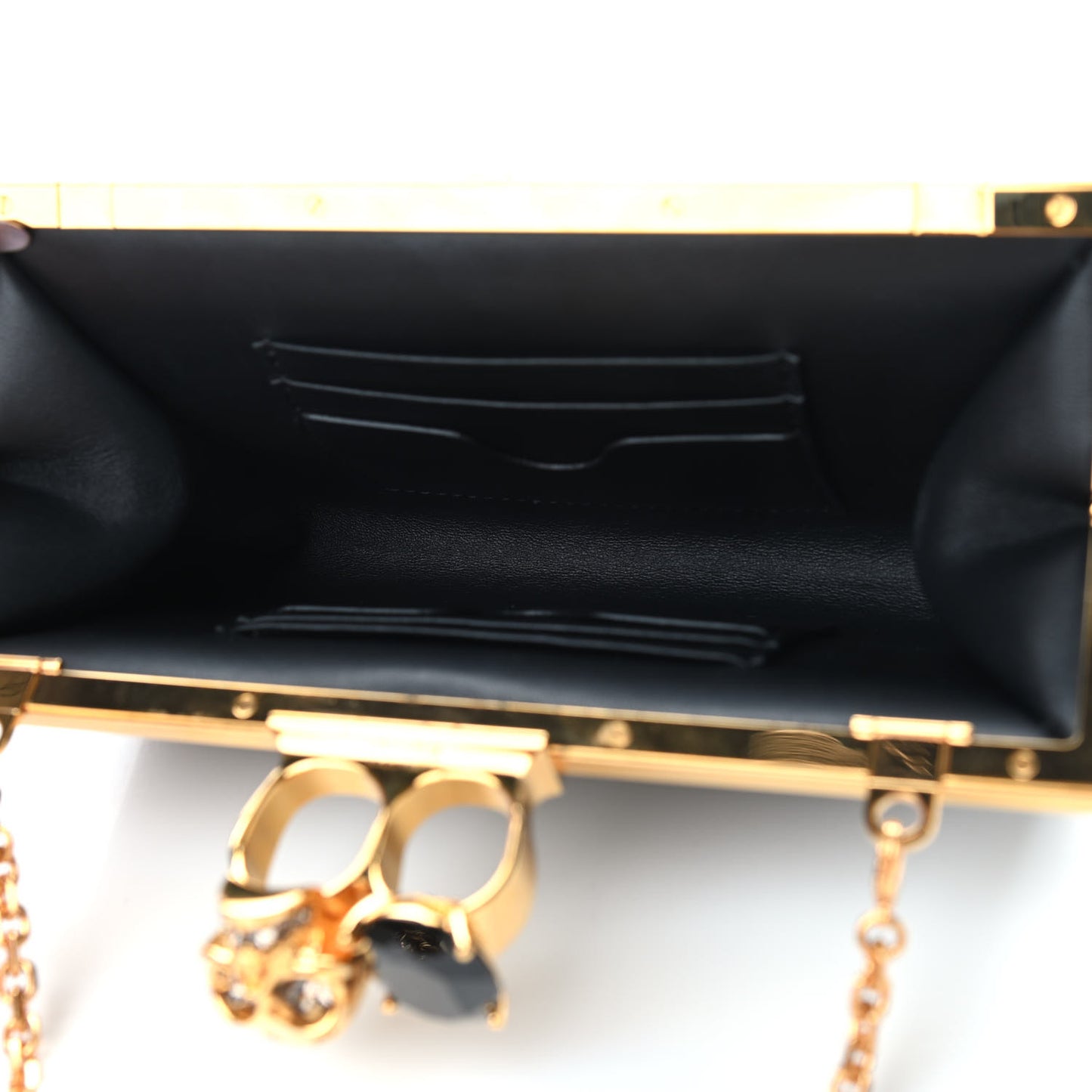 Nappa Skull Knuckle Wallet On Chain Black
