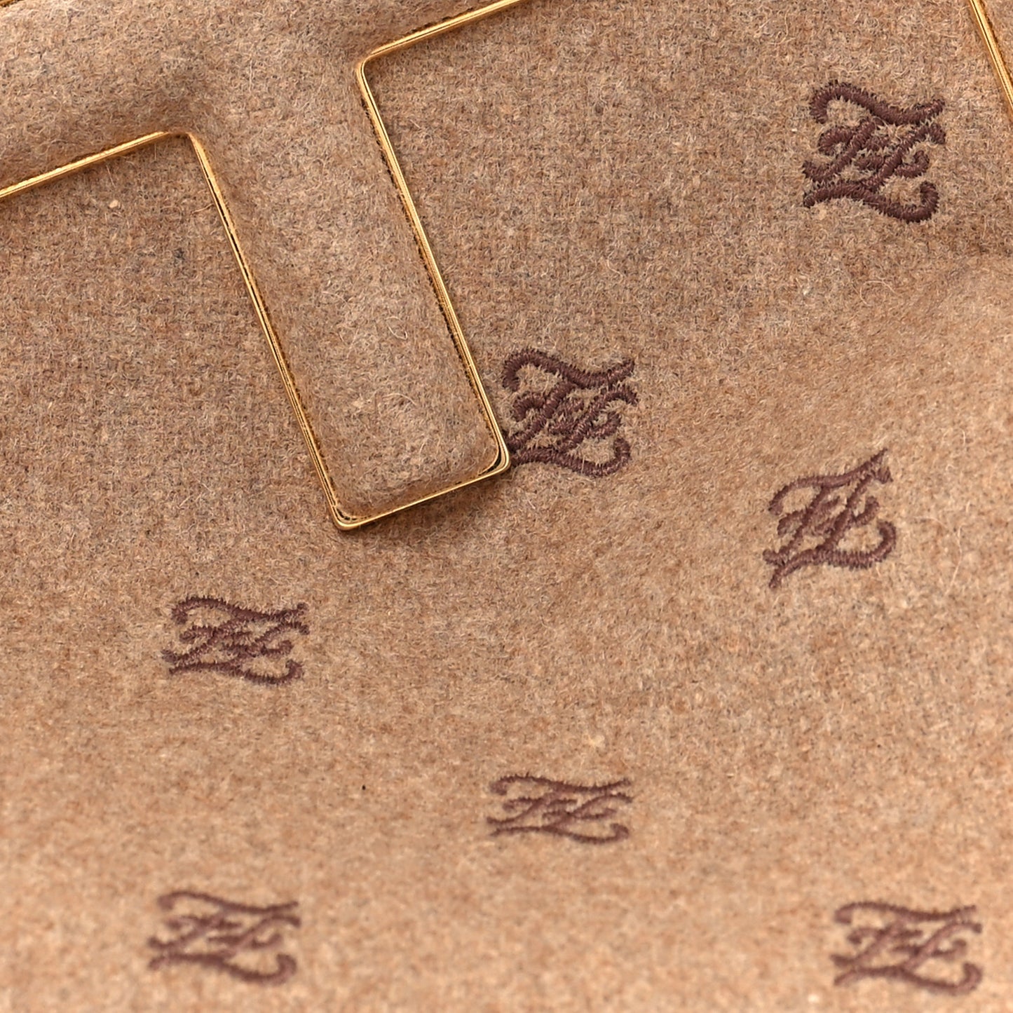 Flannel Karligraphy Embroidered Medium Fendi First Camel