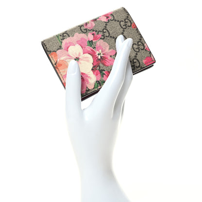 Gucci GG Supreme Monogram Blooms Card Case Beige Multicolor Dry Rose 2 of 9
