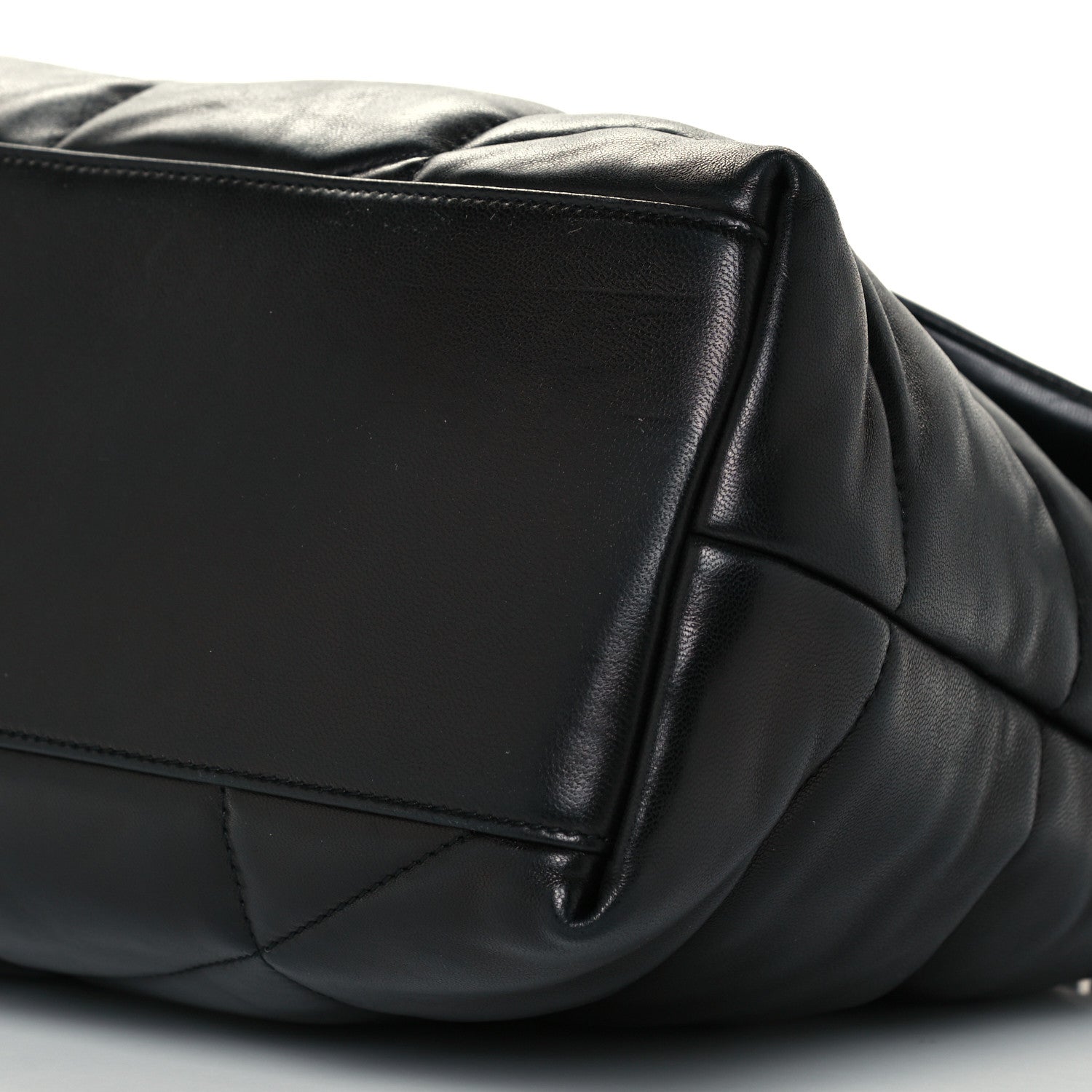 Saint Laurent Lambskin Quilted Medium Loulou Puffer Monogram Chain Satchel Black 11 of 11