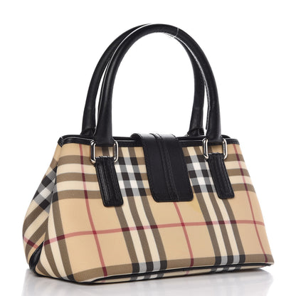 Burberry House Check Small Buckle Tote Black 3 of 7