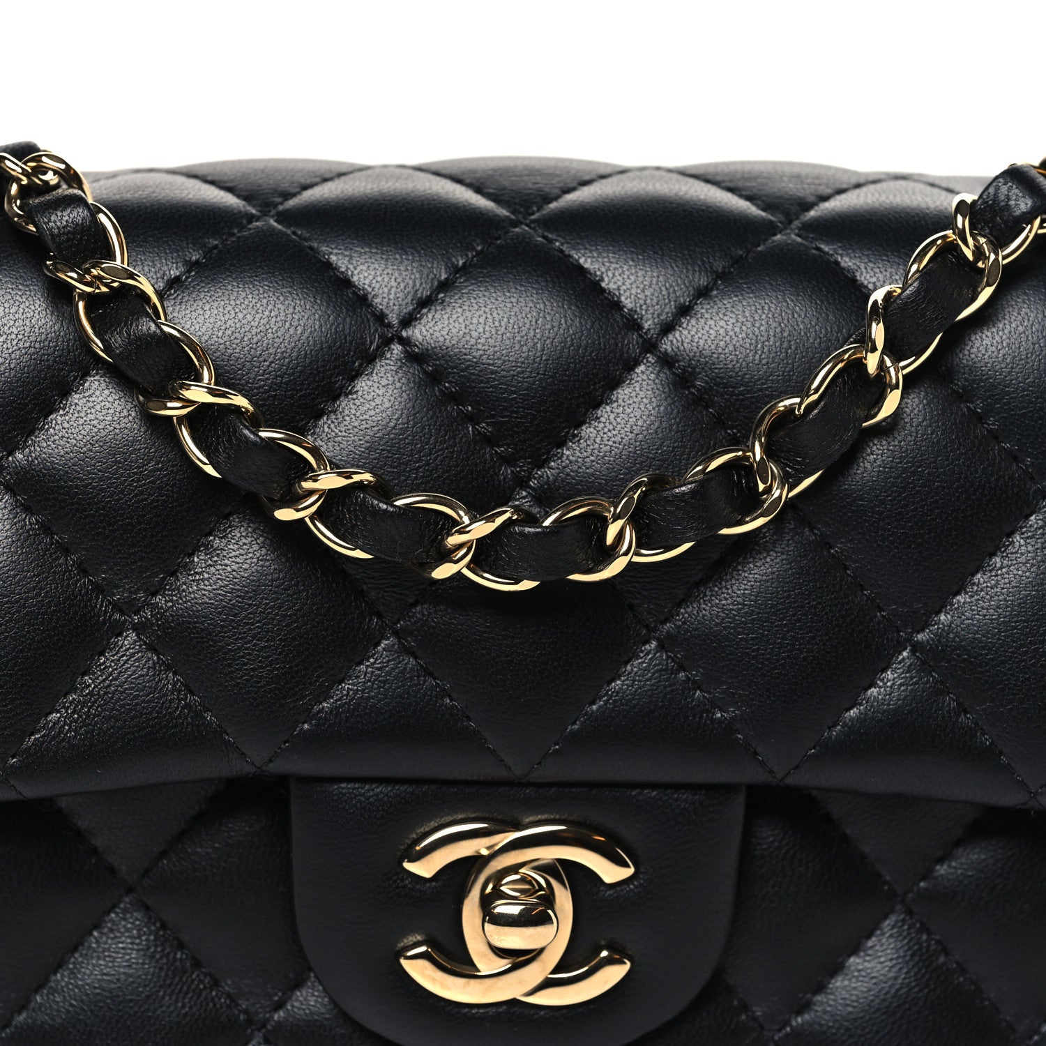 Chanel Lambskin Quilted Mini Rectangular Flap Black 8 of 11
