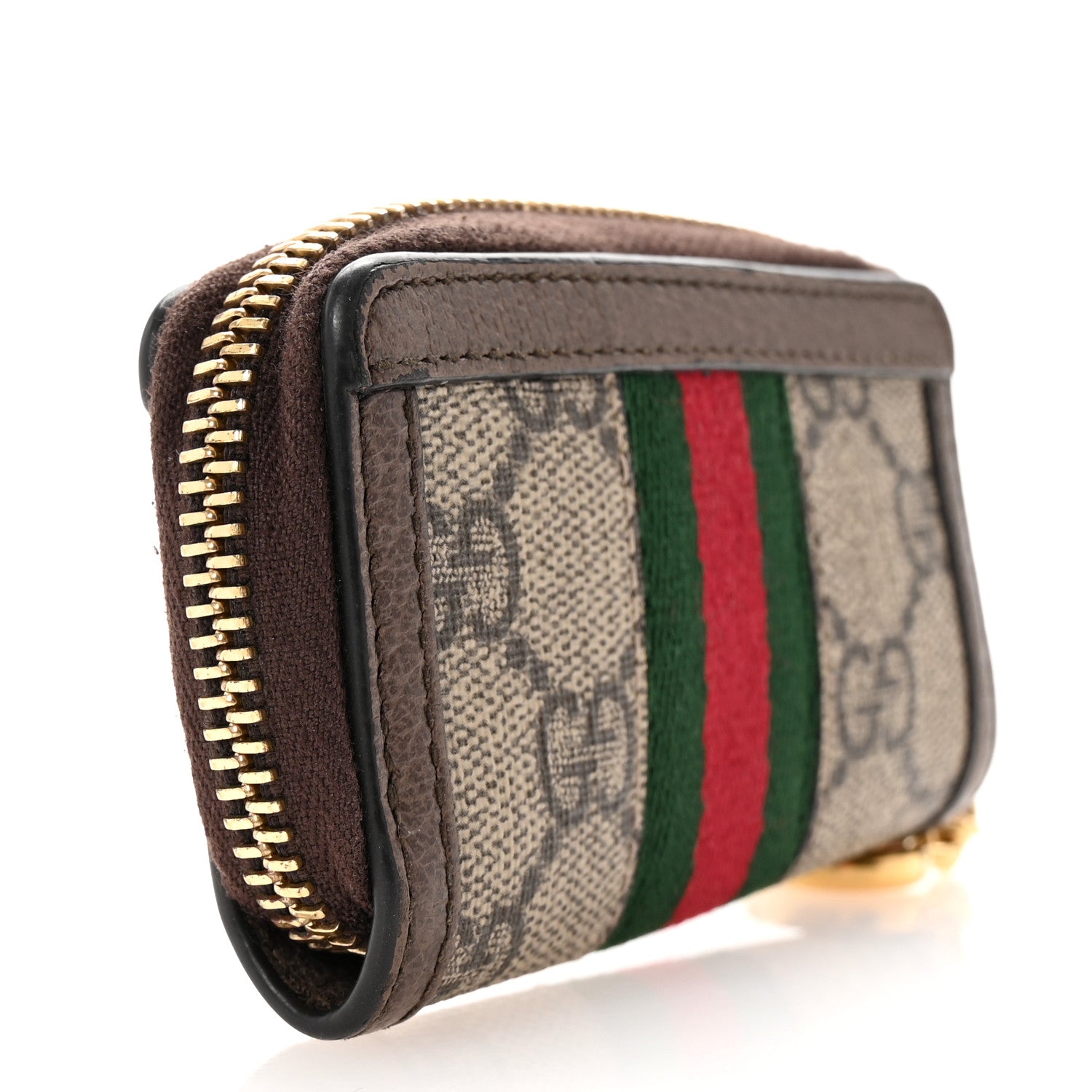 Gucci GG Supreme Monogram Web Ophidia Zip Around Key Case Beige New Acero 3 of 6