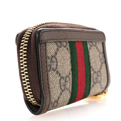 Gucci GG Supreme Monogram Web Ophidia Zip Around Key Case Beige New Acero 3 of 6