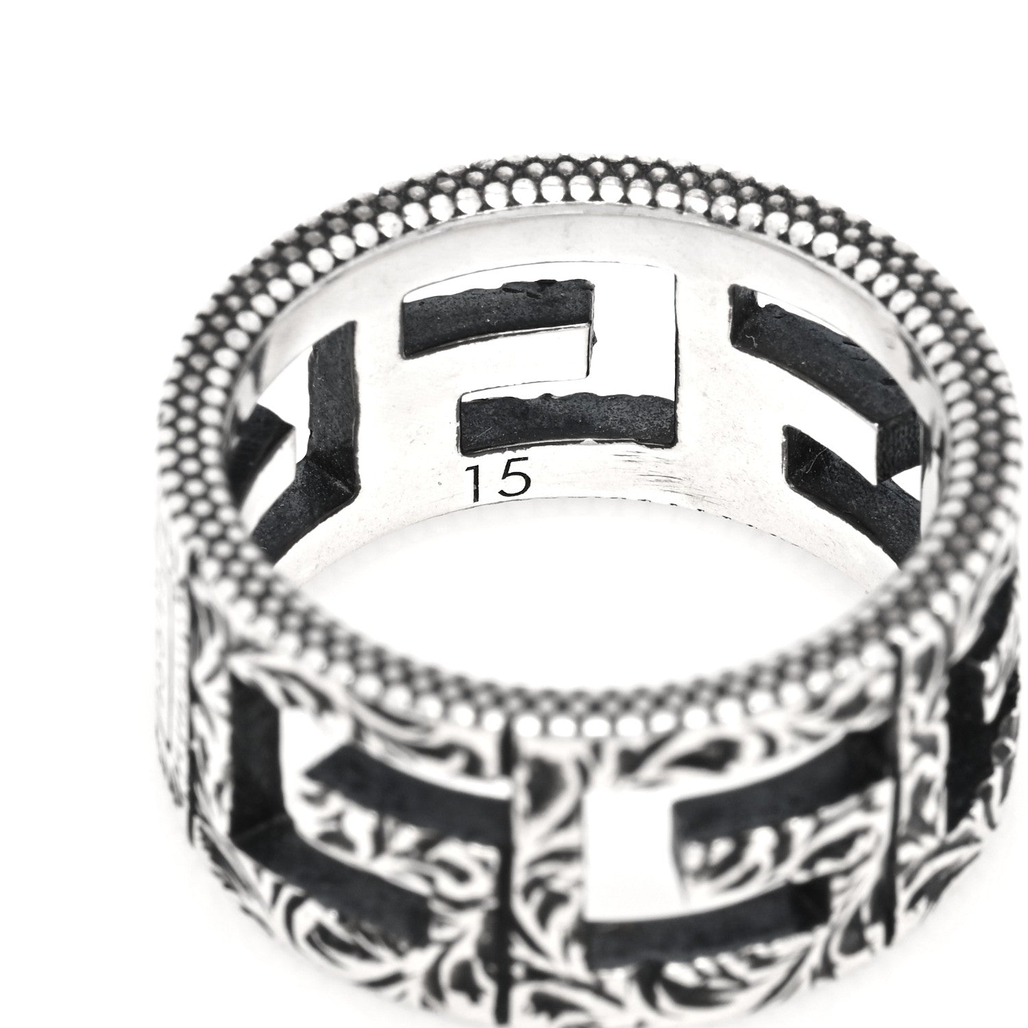 Gucci Sterling Silver Wide Square G Band Ring 54 7 4 of 6