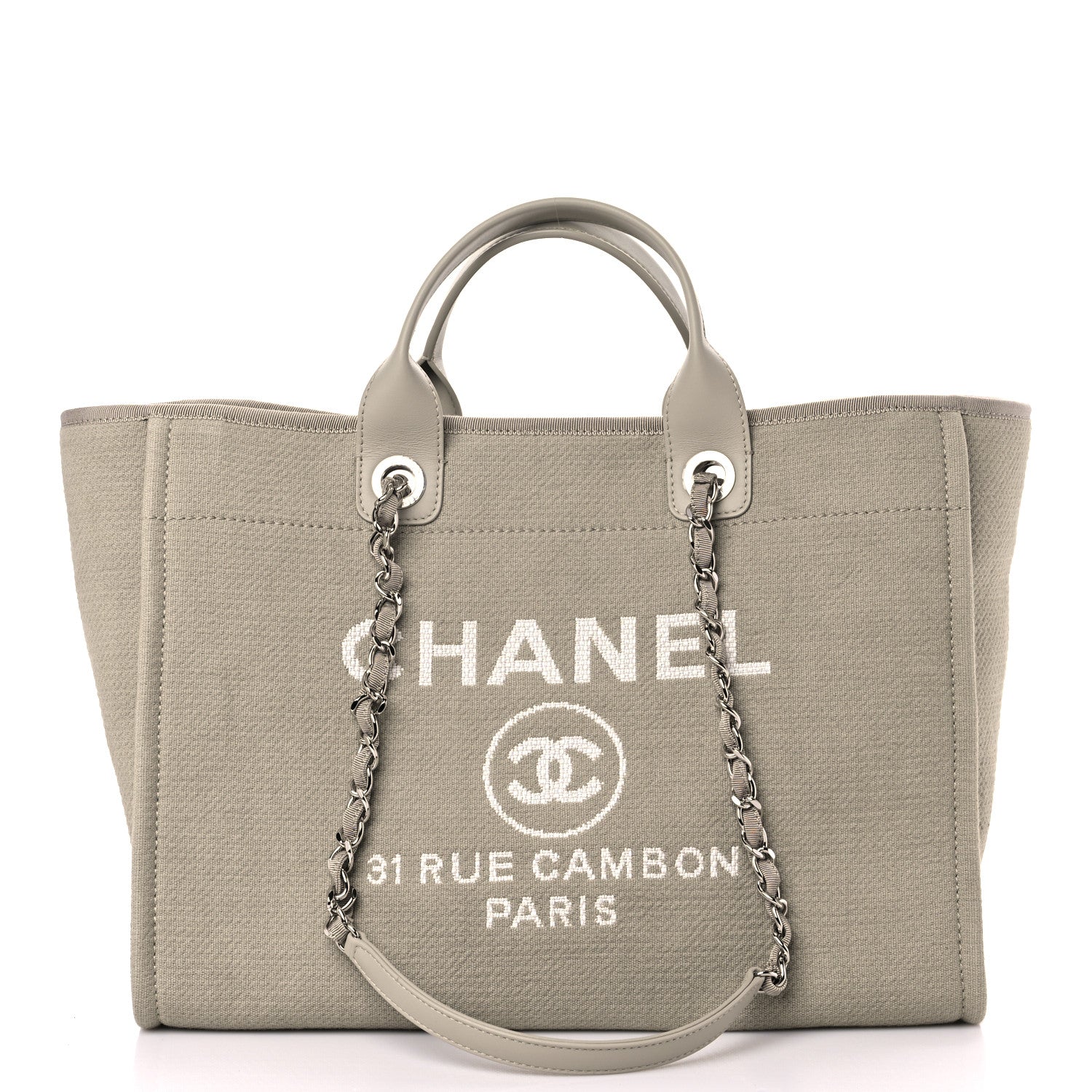 Chanel Mixed Fibers Medium Deauville Tote Grey 3 of 12