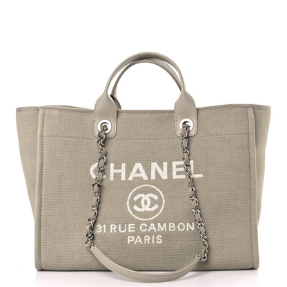 Chanel Mixed Fibers Medium Deauville Tote Grey 3 of 12