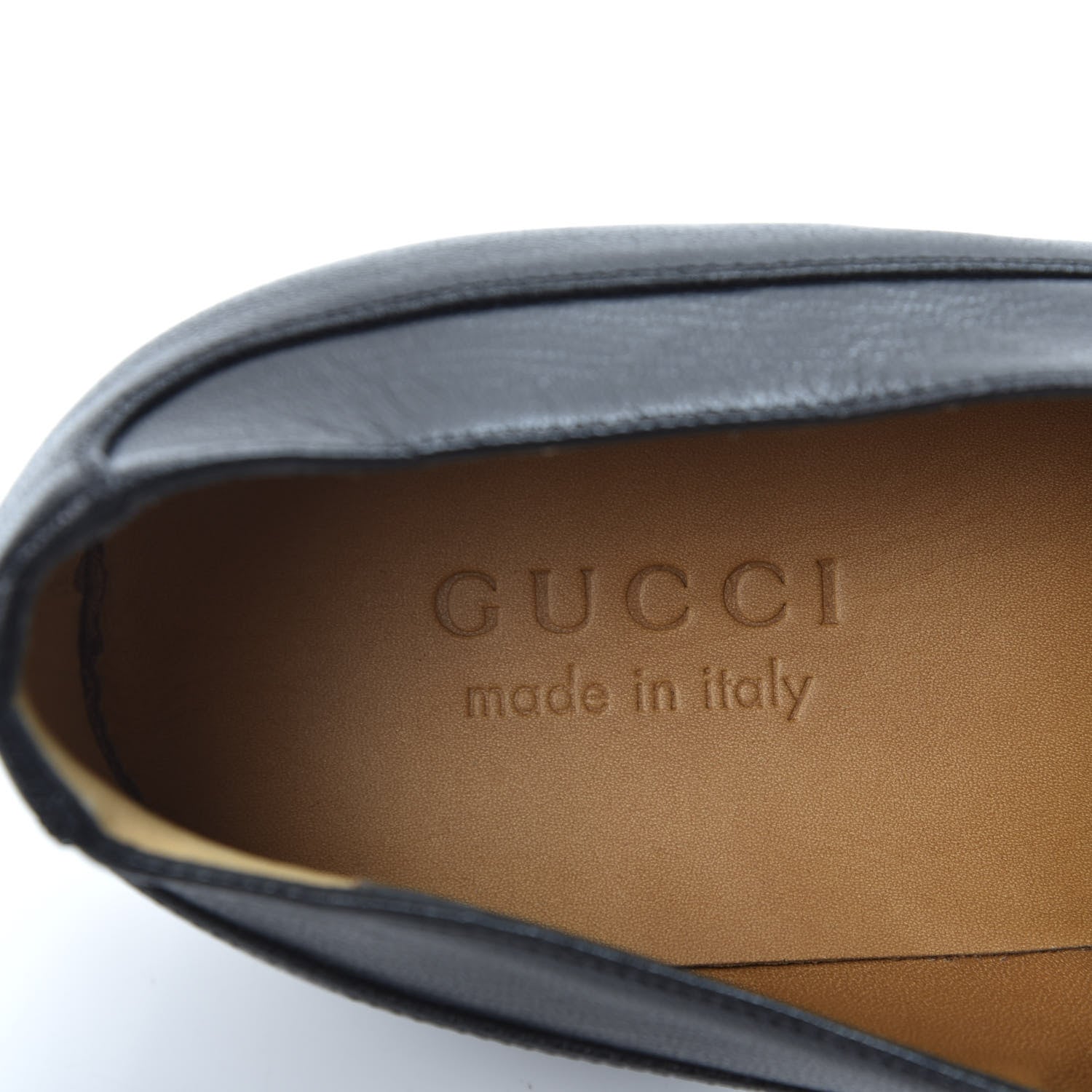 Gucci Goatskin Mens Chain Mid Heel Loafers 10 Black 7 of 12