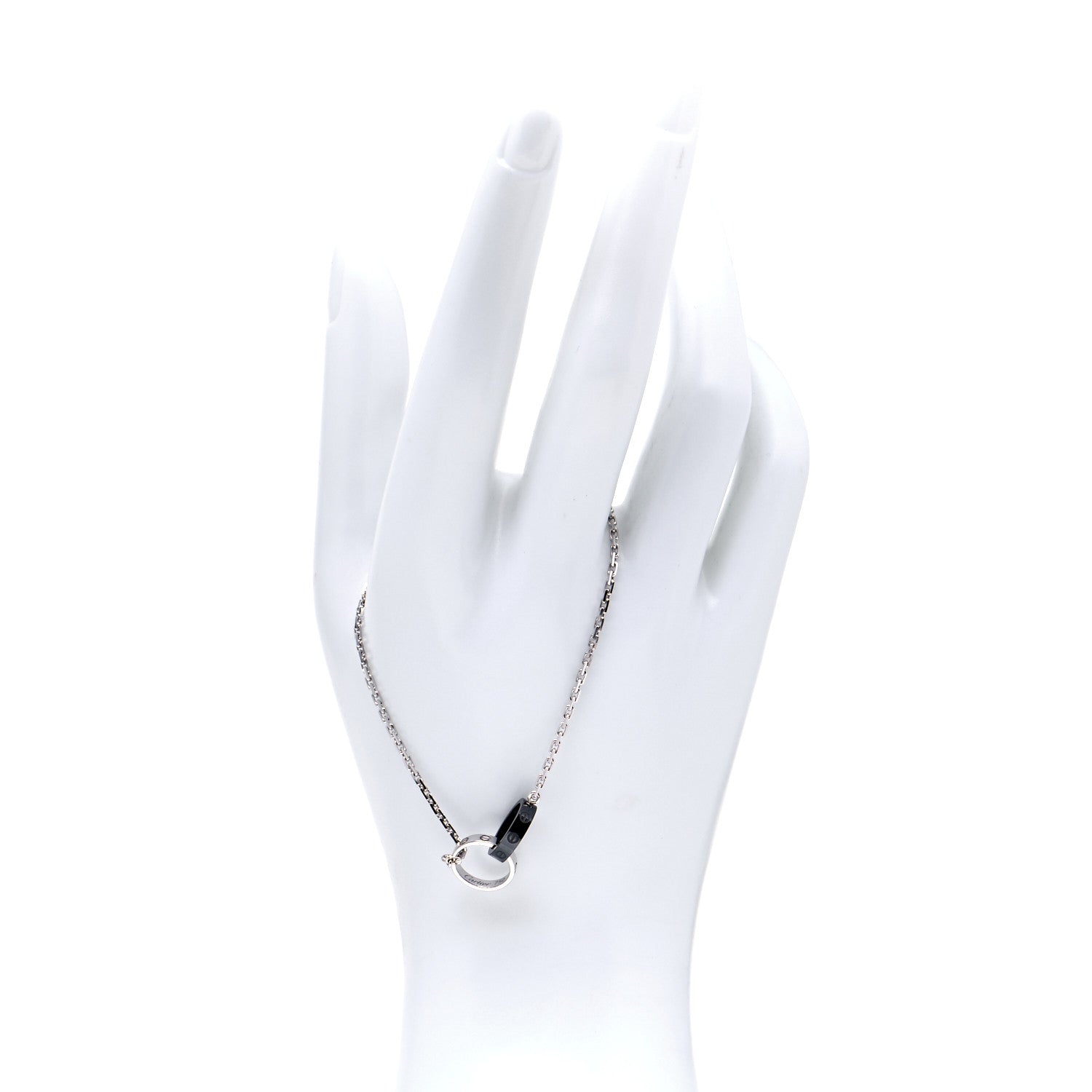 Cartier 18K White Gold Black Ceramic LOVE Bracelet 2 of 8
