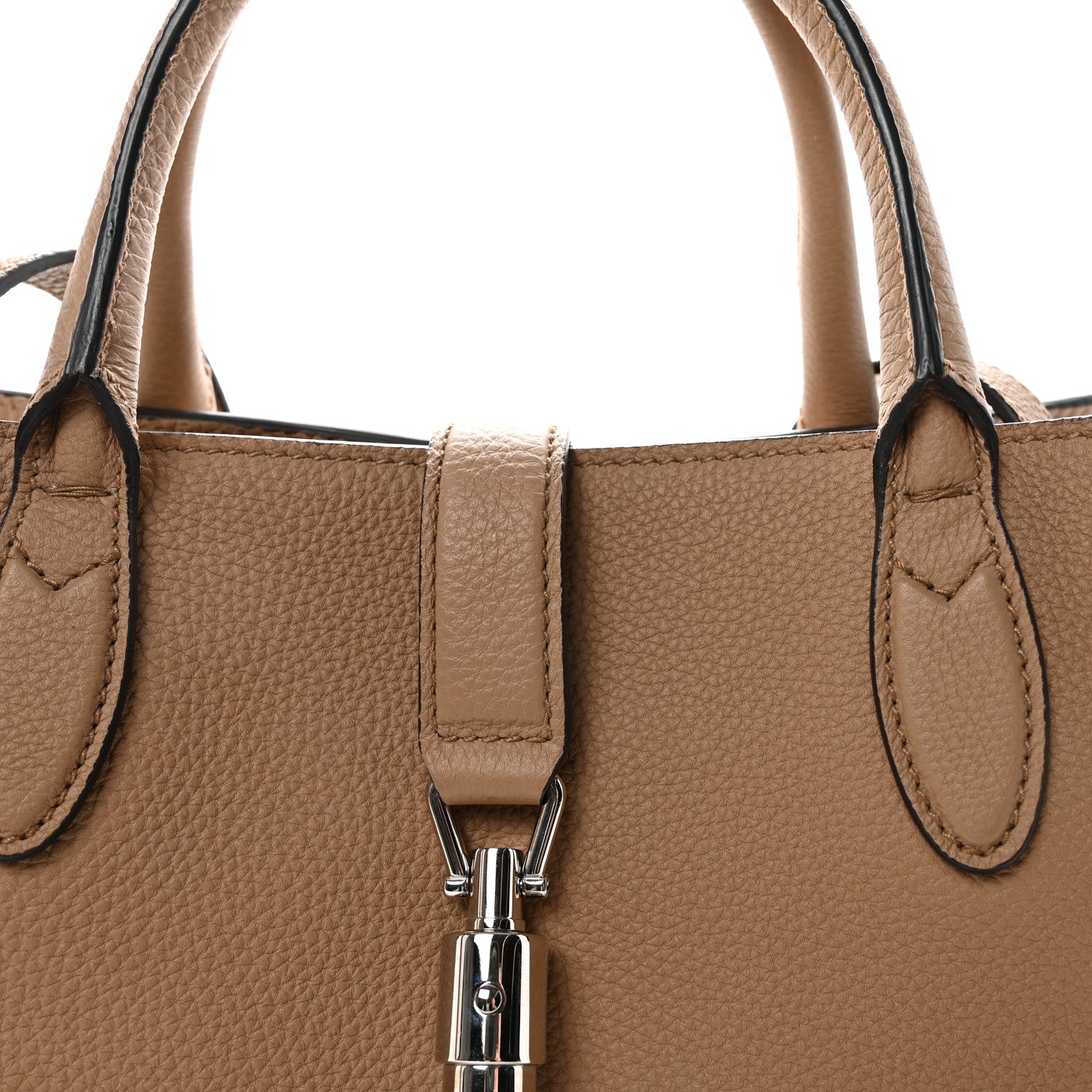 Gucci Soft Calfskin Small Jackie Top Handle Bag Taupe 1833067