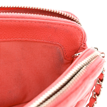 Chanel Caviar Quilted CC Box Clutch With Chain Coral 11 of 15