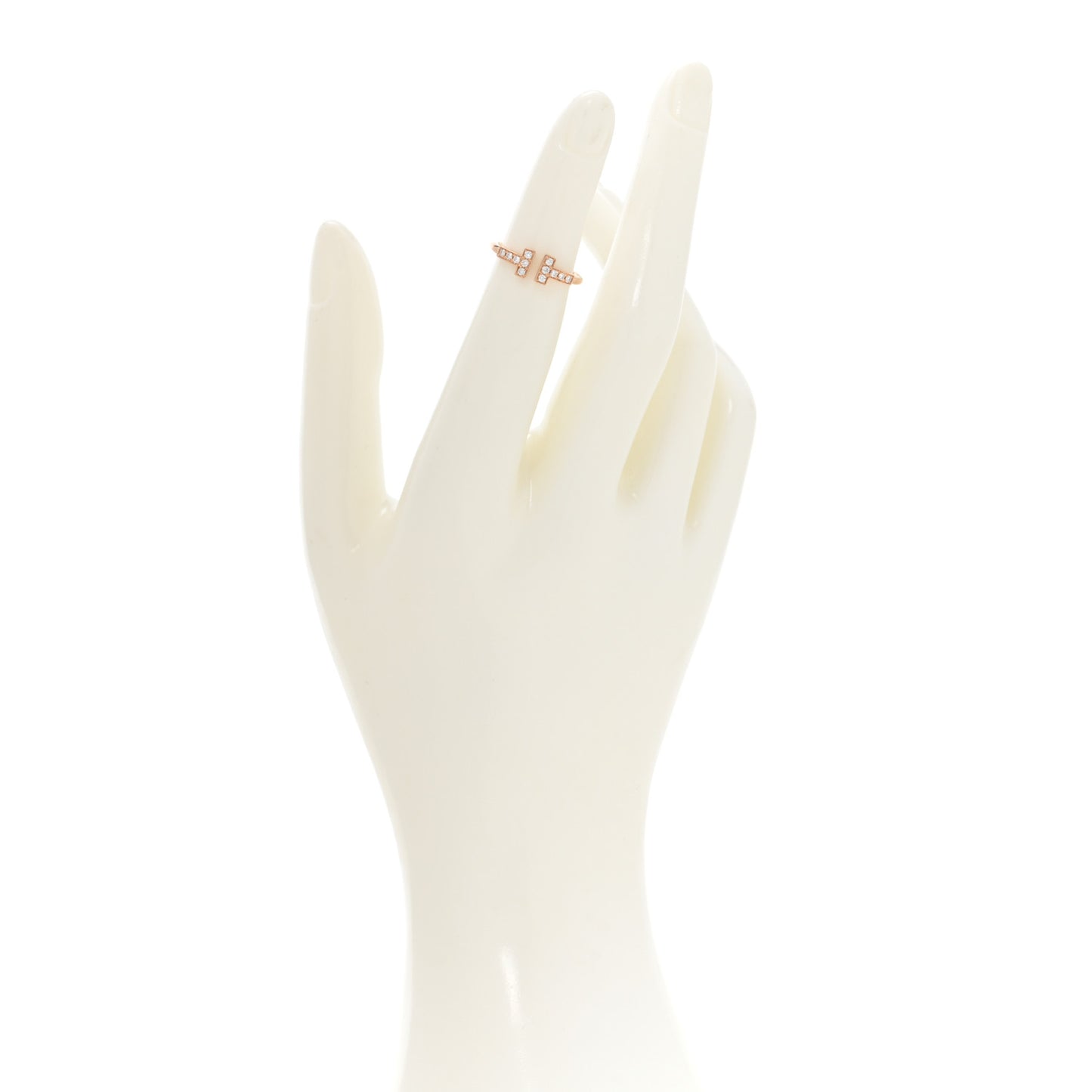 18K Rose Gold Diamond T Wire Ring 47 4