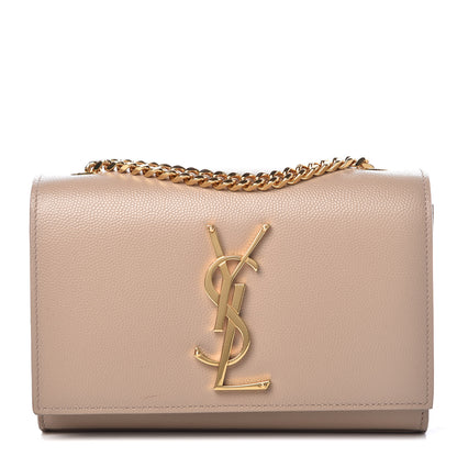 Saint Laurent Grain De Poudre Small Monogram Kate Satchel Nude Powder 1 of 9