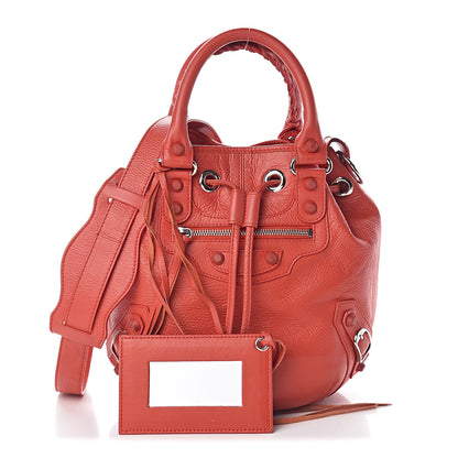 Balenciaga Matte Goatskin Rubber Covered Classic Hardware Mini Pompon Rouge Coquelicot Rouge Braise 2 of 10