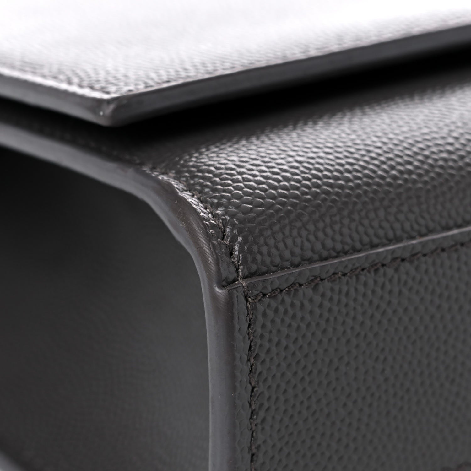 Saint Laurent Grain De Poudre Medium Classic Monogram Kate Satchel Earth Grey 7 of 15