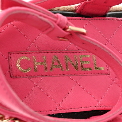 Chanel Lambskin Chain CC Thong Espadrille Sandals 37 Pink 7 of 8
