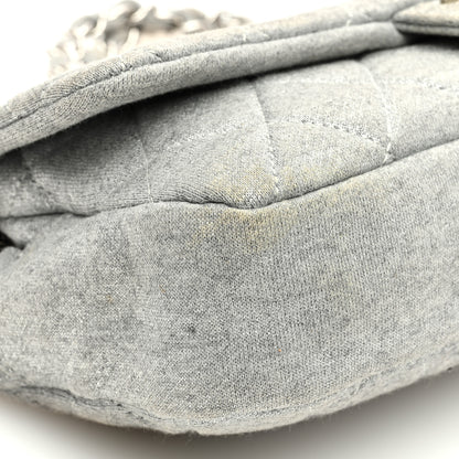 Chanel Metallic Jersey Quilted Medium Single Flap Grey 9 of 10