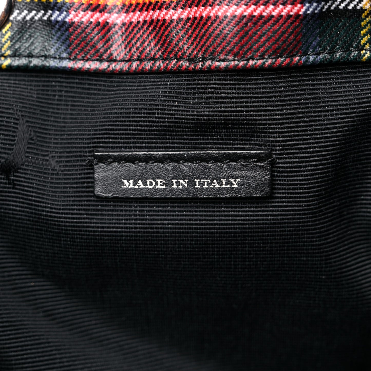 Laminated Tartan Patchwork Medium Rucksack Backpack Military Red