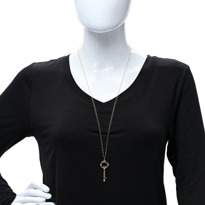 Tiffany 18K Yellow Gold Oval Key Pendant Link Necklace 5 of 5