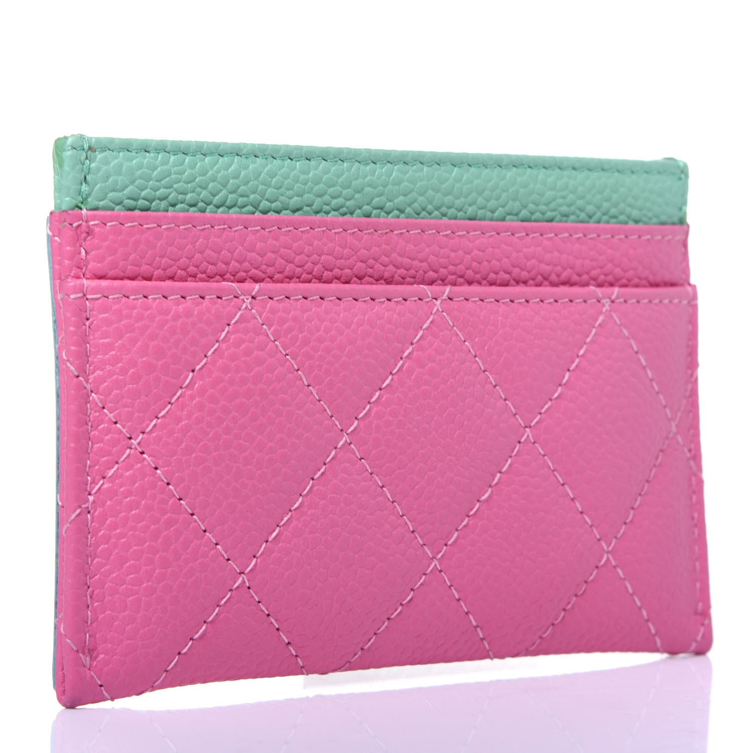 Chanel Caviar Quilted CC Filigree Card Holder Pink Blue Green 3 of 11